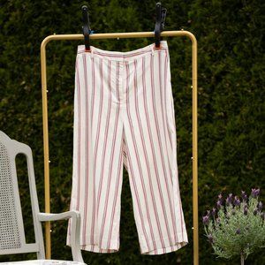 Cream, Striped, High Rise Express Culottes, Size 14